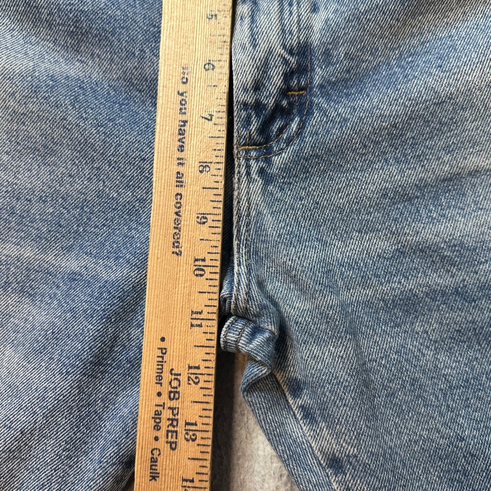 Wrangler Jeans Mens 34x30 Blue Regular Fit Straight Leg Distressed Denim 96501DS - Picture 8 of 11